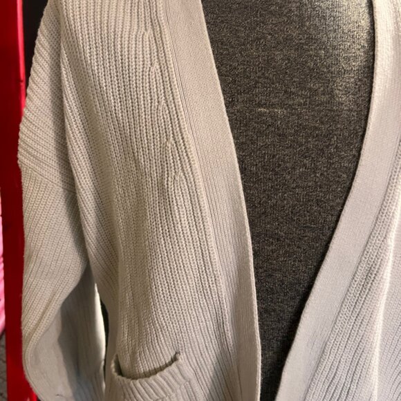 Hollister Women Small Cream Sweater Open Front‎ Cottage Pocket Cardigan  (GS2) - Picture 2 of 5